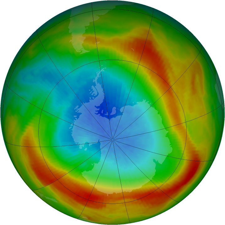 Antarctic ozone map for 14 October 1981